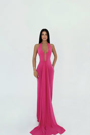 Sasha Drape Bodycon Halter Gown
