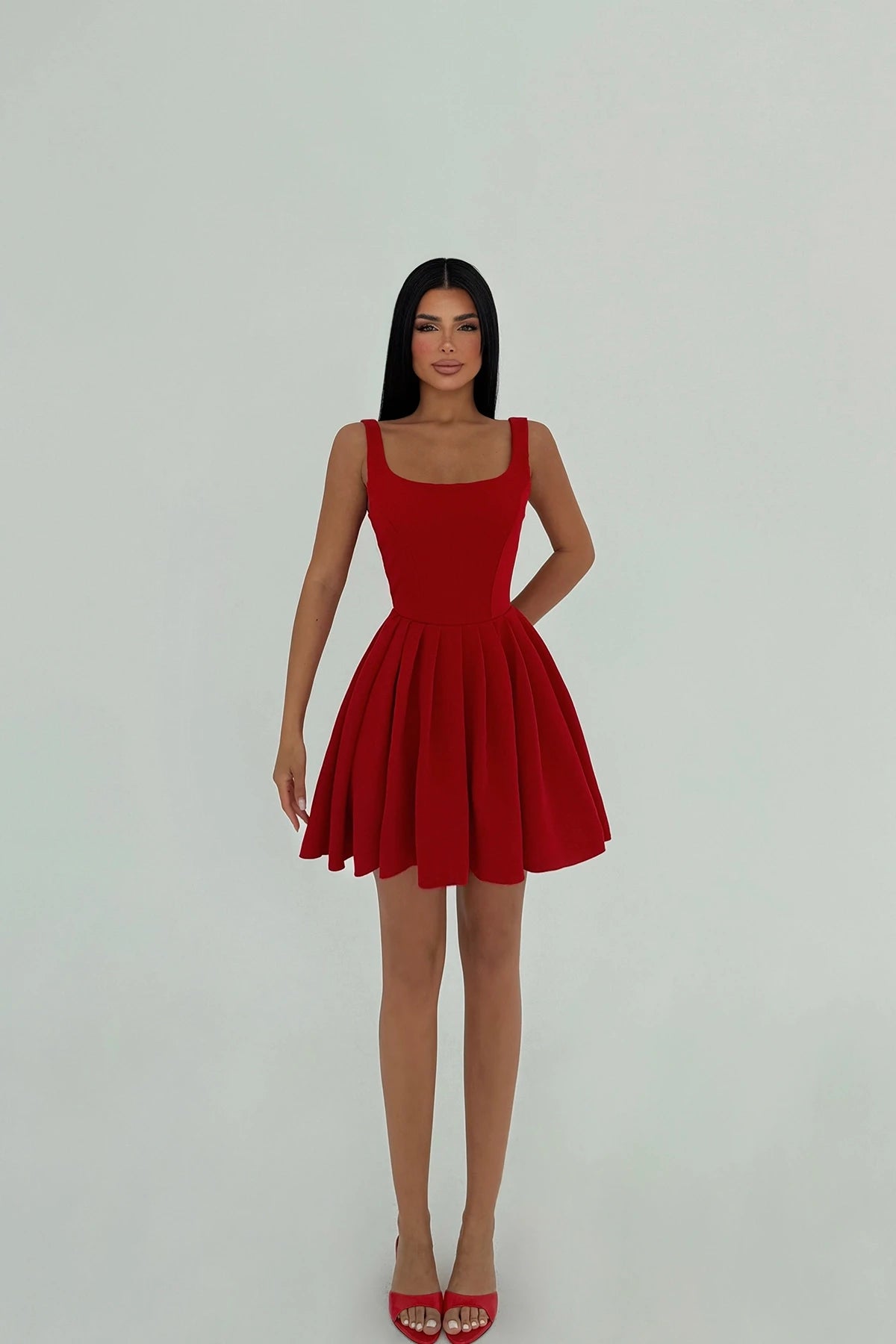 natalina mini dress Damson Madder - Natalina Wrap Mini Dress - White With Red Embroidery